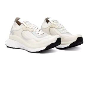 P448 Womens Ivory 1" Platform Back Pull-Tab Lightning Wedge Sneakers Shoes 38